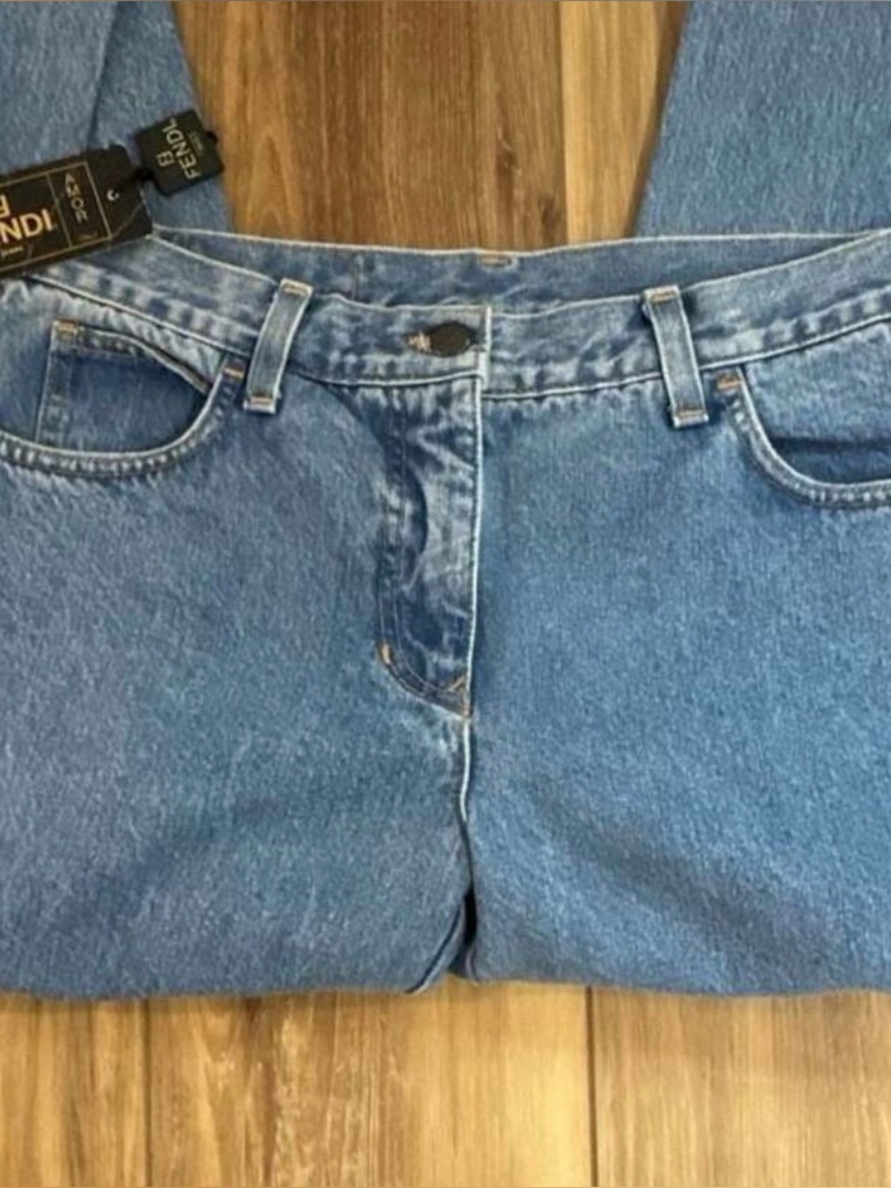 Fendi Roma Vintage High-Waisted Flare Denim Jeans - Picture 4 of 5